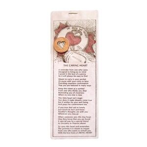 Vintage 90s Caring Heart Bookmark Penny coin Valentine Lincoln 1995 Inspirations